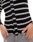 ASOS DESIGN fitted v neck striped textured cardi in black and white