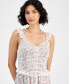 Women's Floral Tiered Lace-Trim Midi Dress, Created for Macy's