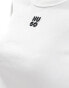 HUGO Red cropped baby t-shirt in white weiß, XS - EU 34 - фото #2