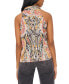 Women's Printed Sleeveless Button-Up Blouse