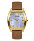 ფოტო #1 პროდუქტის Men's Analog Brown Genuine Leather Watch 42mm