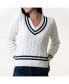 ფოტო #2 პროდუქტის Women's Organic Cotton V-Neck Cricket Sweater