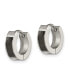 ფოტო #2 პროდუქტის Stainless Steel Carbon Fiber Inlay Hinged Hoop Earrings