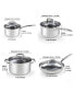 Фото #2 товара 8-Piece Stainless Steel Pots and Pans Cookware Set, Silver