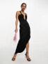 Фото #10 товара ASOS DESIGN minimal v wire twist back midi dress in black