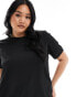 ONLY Curve short sleeve blouse in black