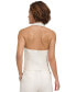 ფოტო #2 პროდუქტის Women's Collarless Cropped Halter Sleeveless Blazer