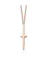 Rose IP-plated Cross Pendant Cable Chain Necklace