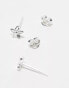 Фото #3 товара Kingsley Ryan gem cut out flower stud earring in sterling silver