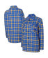 ფოტო #1 პროდუქტის Women's Blue, Gold Golden State Warriors Boyfriend Button-Up Nightshirt