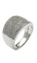 Suzy Levian Sterling Silver Cubic Zirconia Pave Wide Band Ring
