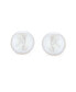 ფოტო #2 პროდუქტის Baroque Irregular Round Coin Shaped Bridal White Biwa Coin Freshwater Cultured Pearl Stud Earrings For Women.925 Sterling Silver