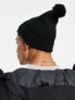 The North Face Logo Patch bobble hat in black