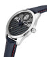 ფოტო #2 პროდუქტის Men's Analog Black Leather Strap Watch 42mm