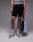 Topman classic fit jersey short with raw hem in charcoal