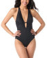 Фото #1 товара Women's Plunge Cutout One-Piece Swimsuit