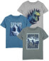 Фото #1 товара Kid 3-Pack Dino & Shark Graphic Tees S