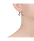 ფოტო #2 პროდუქტის Sterling Silver White Gold Plated and Sapphire Cubic Zirconia Leverback Earrings