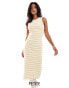 Фото #1 товара Vila Petite Premium racer neck midi dress in yellow stripe