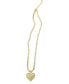 Фото #1 товара ADORNIA 14-16" Adjustable 14K Gold Plated Crystal Heart Pendant Tennis Necklace
