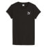 Puma Classics Ribbed Slim Logo Crew Neck Short Sleeve T-Shirt Womens Black Casua