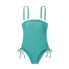 Women's Lettuce Edge Bandeau One Piece Swimsuit - Shade & Shore Teal Green L