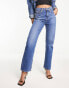 Фото #8 товара Calvin Klein Jeans high rise straight leg jeans in dark wash