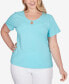 Фото #1 товара Plus Size Spring Into Action Solid Short Sleeve Shirt