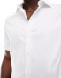 ASOS DESIGN easy iron slim shirt with cutaway collar in white Белый, L - Chest 42 - фото #4