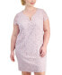 ფოტო #4 პროდუქტის Plus Size V-Slit-Neck Sequin Lace Sheath Dress