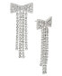 ფოტო #1 პროდუქტის Silver-Tone Cubic Zirconia Bow Tassel Earrings
