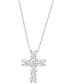 ფოტო #3 პროდუქტის Lab Grown Diamond Cross Pendant Necklace (5 ct. t.w.) in 14k White Gold, 16" + 2" extender