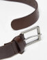 ASOS DESIGN smart leather belt in vintage brown