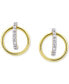 ფოტო #1 პროდუქტის Cubic Zirconia Orbital Hoop Earrings in Sterling Silver & 18k Gold-Plate, Created for Macy's