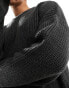 Фото #2 товара ASOS DESIGN knitted relaxed fisherman rib jumper in charcoal