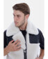 Men's Sheepskin Waistcoat, Vinatge Curly Wool, Black and White Черный, 2XL - фото #9