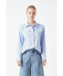 ფოტო #2 პროდუქტის Women's Power Shoulder Striped Shirt