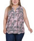 Фото #1 товара Plus Size Sleeveless Pintucked Blouse