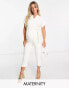 Closet London Maternity tie waist kimono jumpsuit in cream