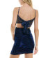 ფოტო #5 პროდუქტის Juniors' Lurex Shirred Cut-Out Mini Dress