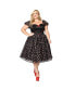 ფოტო #1 პროდუქტის Plus Size Black Cupid's Lover Swing Dress