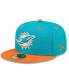 Фото #1 товара Men's Aqua, Orange Miami Dolphins Flipside 59FIFTY Fitted Hat