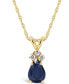 ფოტო #1 პროდუქტის Sapphire (7/8 ct. t.w.) and Diamond Accent Pendant Necklace in 14k Yellow Gold (Also in Ruby & Emerald)