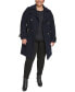 ფოტო #5 პროდუქტის Women's Plus Size Notched-Collar Double-Breasted Cutaway Coat