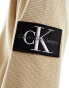 Фото #2 товара Calvin Klein Jeans badge logo waffle long sleeve t-shirt in sand