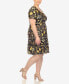 ფოტო #4 პროდუქტის Plus Size Floral Short Sleeve Knee Length Dress