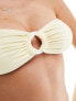 Brave Soul strapless bikini top with removable cups in yellow