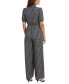 Фото #2 товара Plus Size Puff-Sleeve Printed Jumpsuit