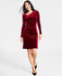 Фото #1 товара Women's Long-Sleeve Velvet Family Matching Dress, Created for Macy's