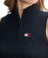 Фото #3 товара Women's 1/4-Zip Sleeveless Badge Sweater